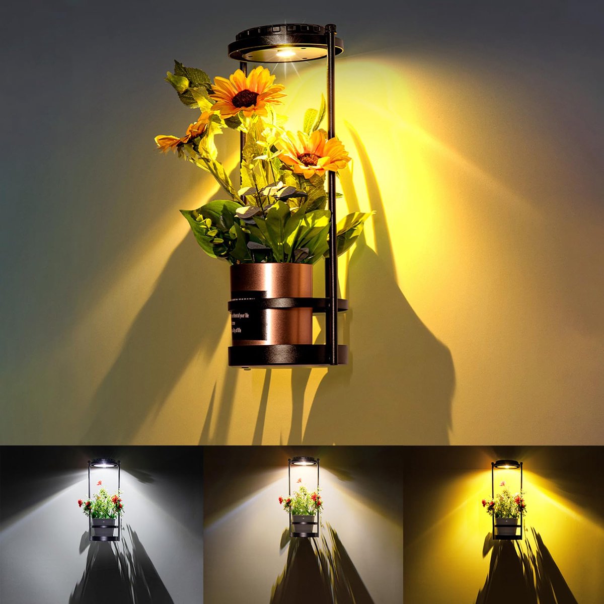 Namajunas - Zonne plant decoratie lamp - Energie besparen - 3 kleur temperaturen - IP44 waterdicht - Laadt overdag automatisch op en licht 's nachts automatisch op - Solar lamp voor buiten en tuin decoratie
