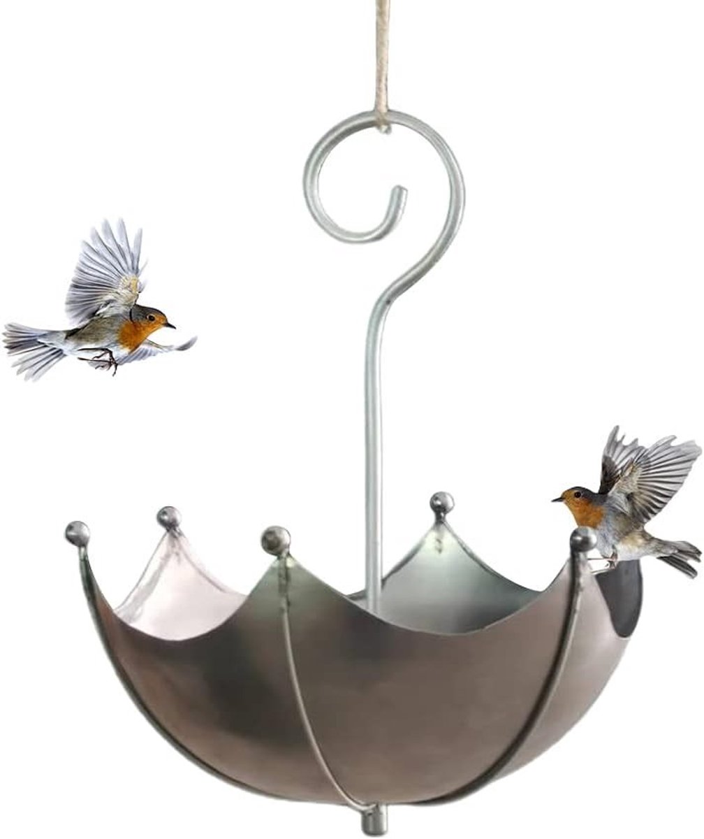 Retro Hangende Vogelvoeder, Paraplu Vogelvoerbak, Buiten Voederstation voor Tuin en Patio, Vogelbad en Decoratie voor Buitenruimte