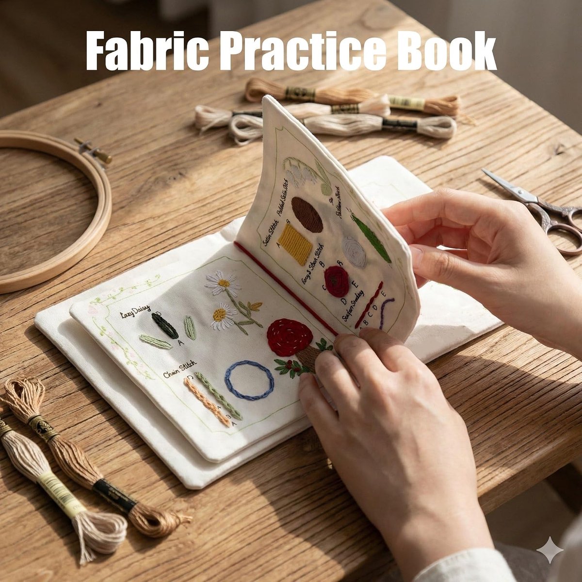 DIY Borduurstekenboek - Sewbook - Stekenboek - Borduurpakket - Borduurpatronen - Borduurwerk - Basisset - Inclusief Complete Gereedschapsset en Instructie - Voor Beginners en Ervaren Knutselaars — cadeau in Hobby - foto 3