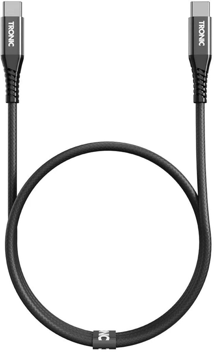 Tronic Oplaad- en datakabel - Laadkabel - 1m - Zwart USB 2.0 type c naar type c