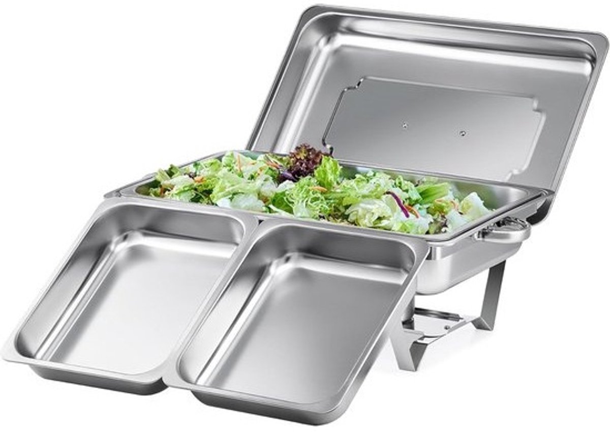 Chafing Dish Buffet Set - 9L Capaciteit, Inclusief Deksels en Inklapbare Frames voor Catering en Feesten