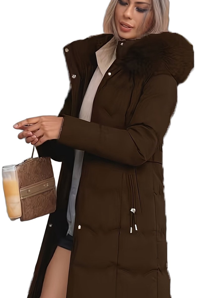 Currero Winterjas Parka Dames Lange Jas Dames Wintermantel Overjas Gewatteerd Waterdicht Winter Stijlvol Mantel Vrouwen Volwassen Koffiekleur