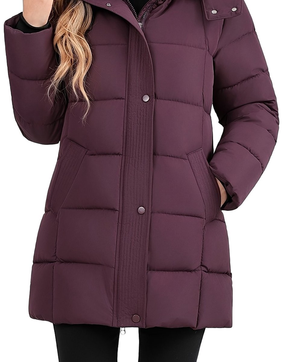 Currero Winterjas Parka Dames Lange Jas Dames Wintermantel Overjas Gewatteerd Waterdicht Winter Stijlvol Mantel Vrouwen Volwassen Donkerrood