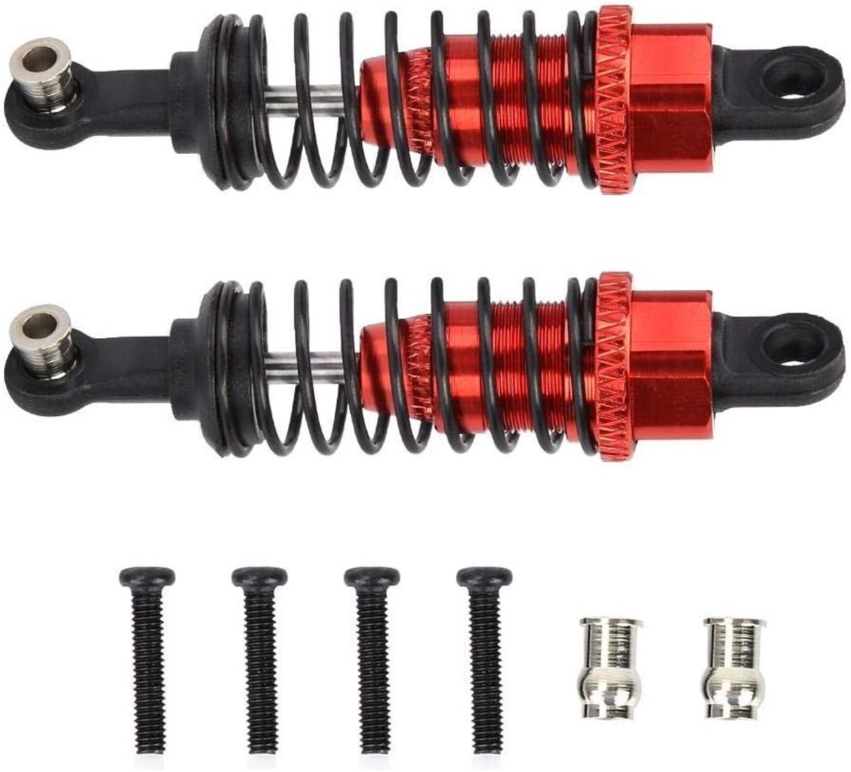 Metalen schokdempers voor 1:18 RC modelauto's - 65mm vervangende onderdelen en accessoires (rood)