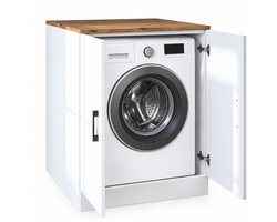 Roomart ATLANTIC-II Wasmachine Ombouwkast 70x90 cm - Onderkast - Wit Eiken