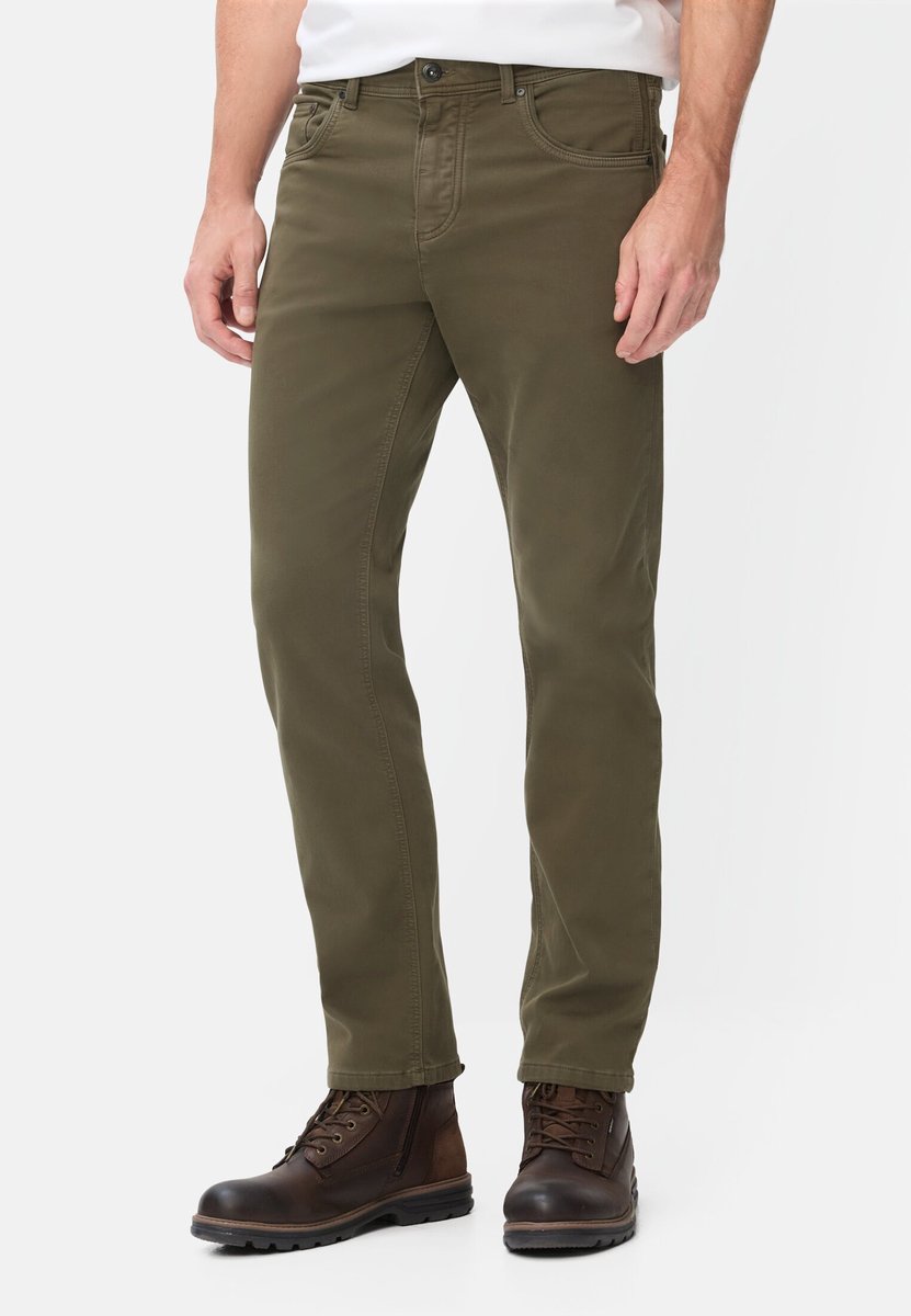 camel active fleXXXactive©broek Regular Fit - Maat menswear-35/34 - Olijfgroen