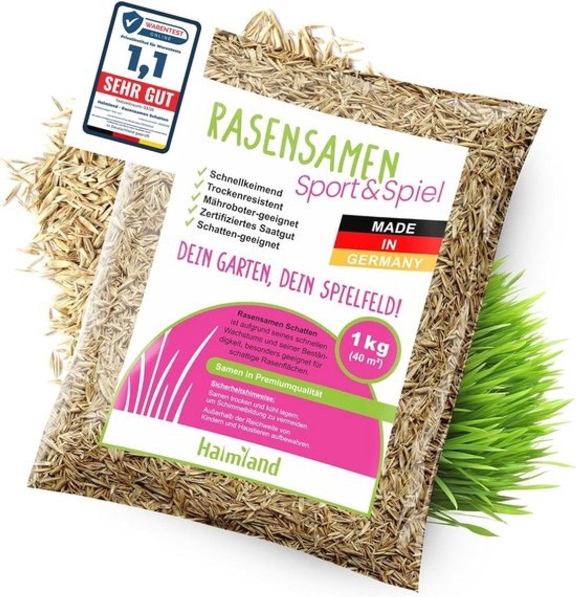 Snelkiemend Graszaad voor Sport- en Speelgazon, 1 kg voor 40 m²