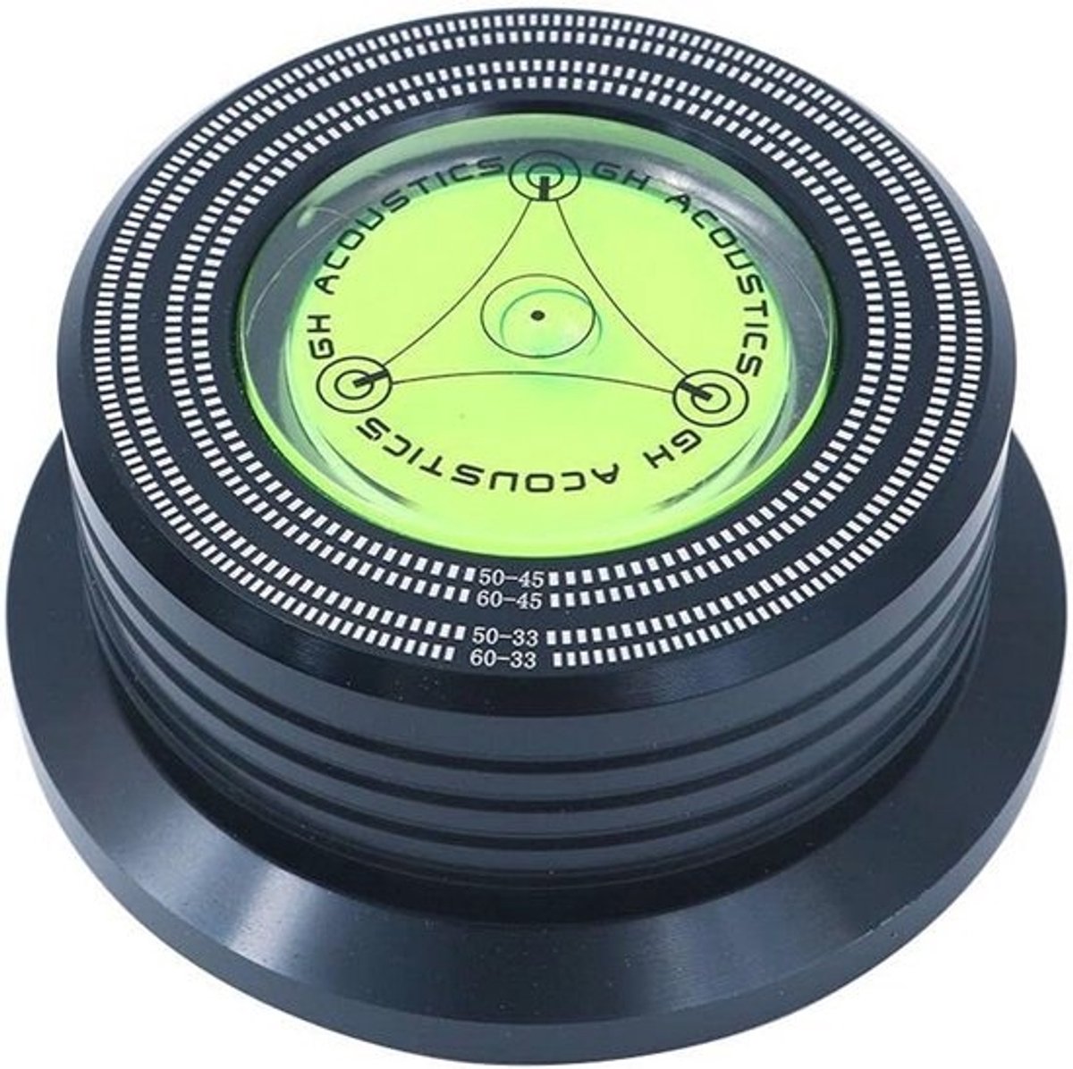 Bubble Level Speed Detection Turntable LP Vinyl Disc Stabilizer Clamp - Zwart