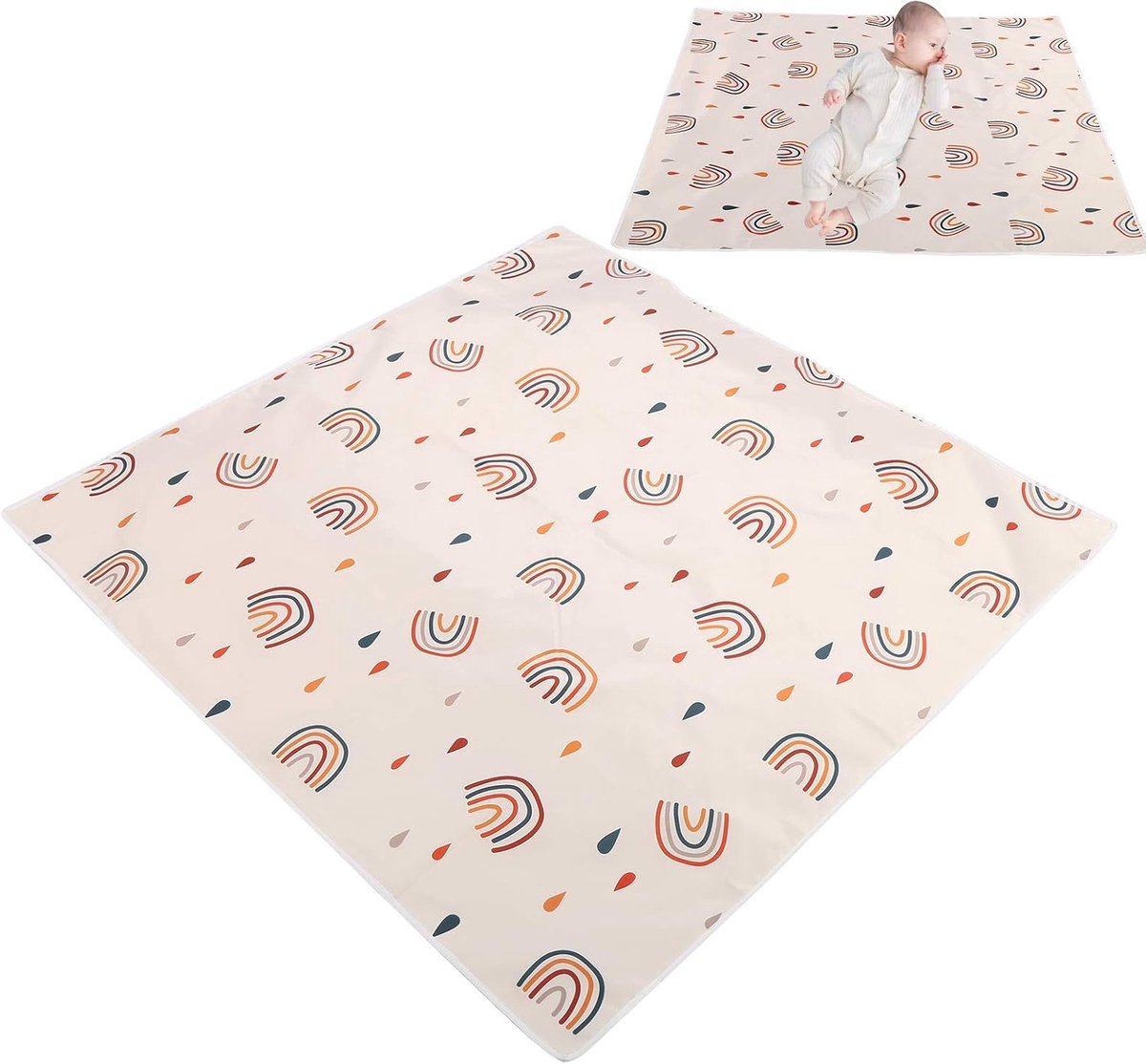 110 x 110 cm baby-eetkamerstoelmat wasbare vloerbeschermingsmat waterdicht onder kinderstoel vloerbescherming voor onder kinderstoel (110 x 110 cm)