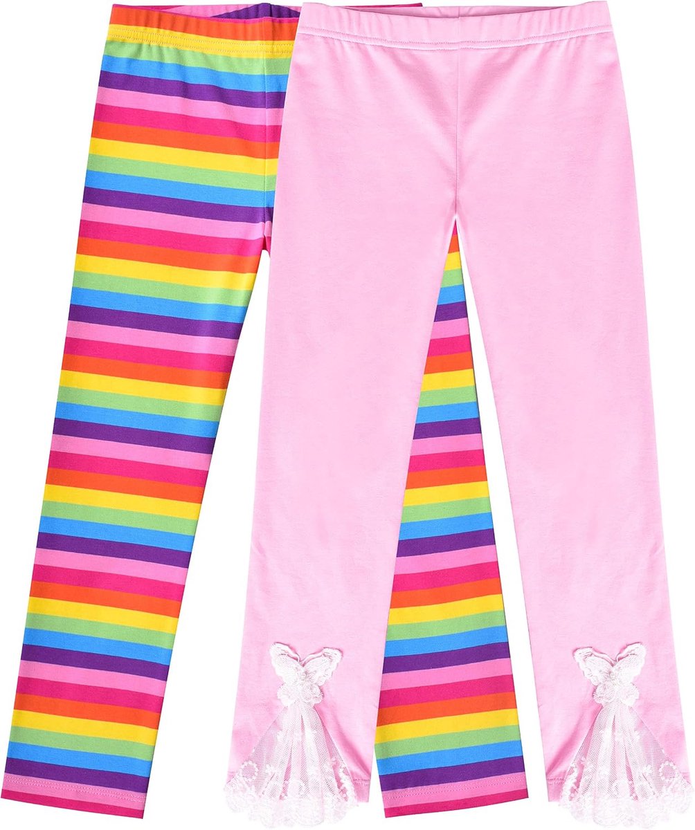 Broek verpakking van 3 stuks Katoen Leggings Kant Rekbaar Kinderen Kleuter 2-7 jaar