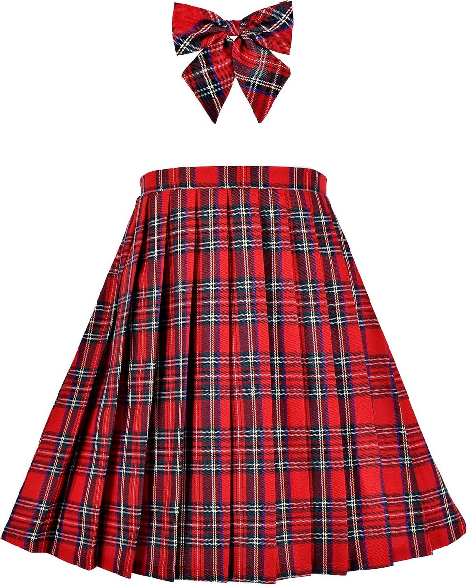 Rok Back School Uniform Rood Tartan Rok 4-14 jaar
