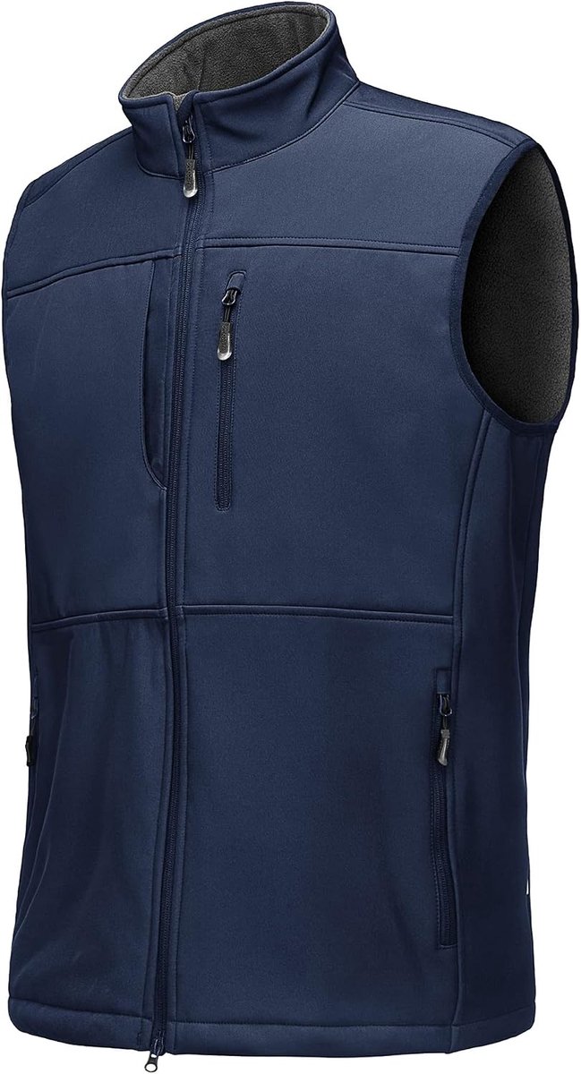 33,000ft Outdoorjas voor heren, waterdicht, softshell, mouwloos, bodywarmer, fleecevest, volledige ritssluiting