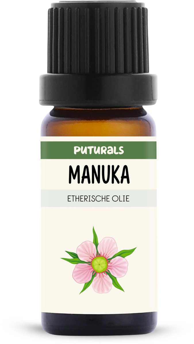 Puturals Manuka Etherische Olie 100% Natuurlijk - 10 ml - Puur, Antibacteriële en Zuiverend - Manuka Olie voor Huid, Haar en Aromatherapie
