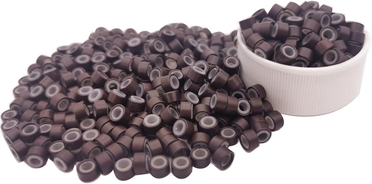 500 stuks 5 mm siliconen microrings voor haarverlenging en -virdichting, schakelkralen voor I-tip extensies van echt haar