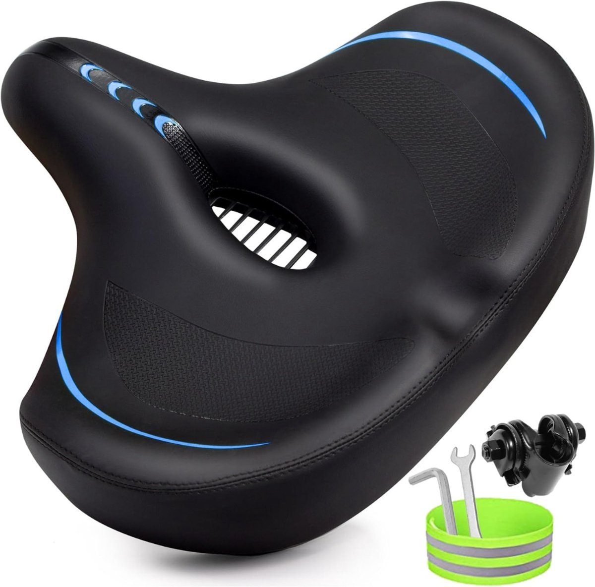 DailySupplies® Fietszadel Heren en Dames - Comfortabel Fiets Zadel - Unisex - Waterbestendig - Ergonomisch - Zwart