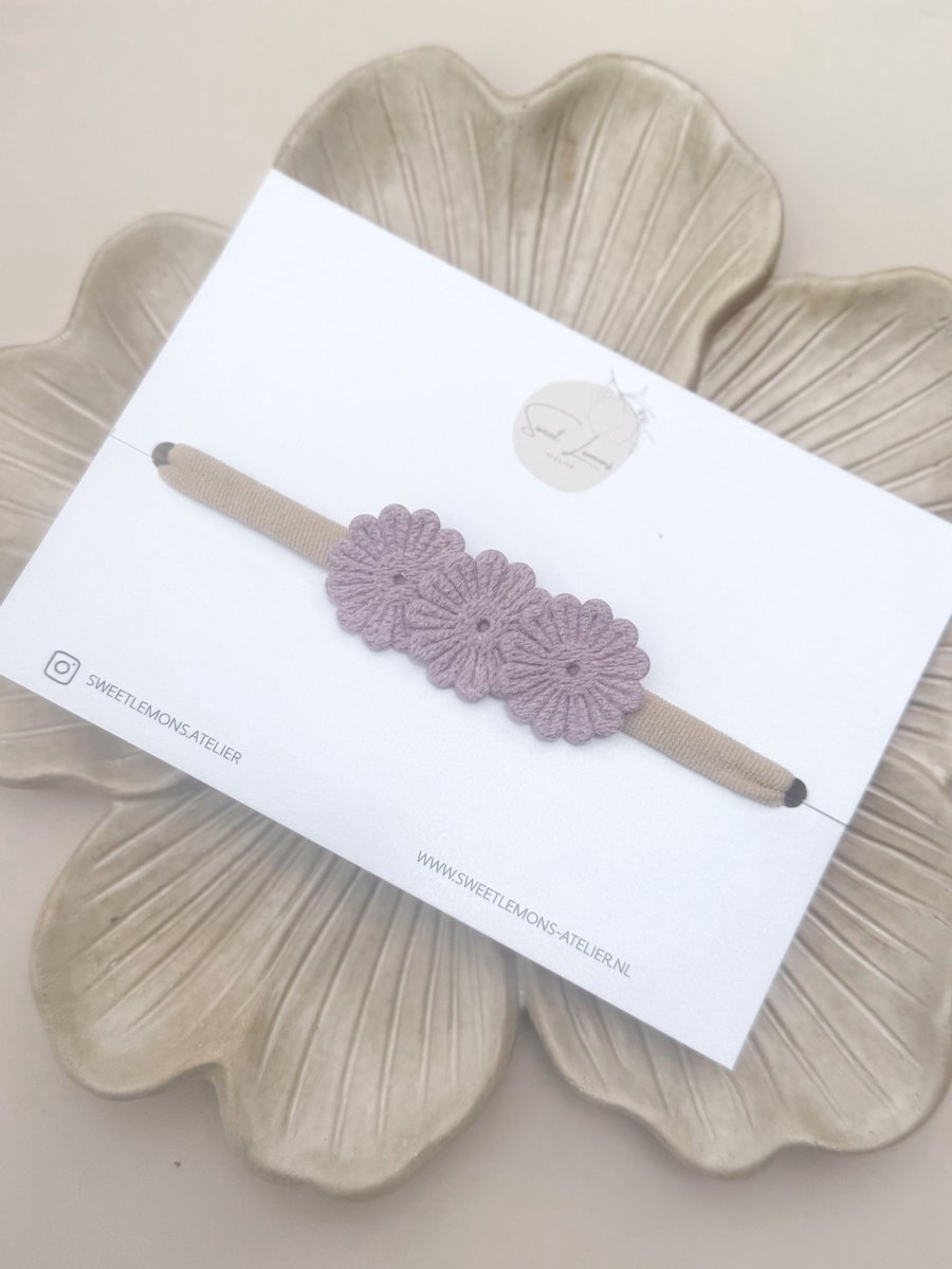 Haarband Bloom - Oud Roze - Newborn Haaraccessoires - Elastiche Haarband - Haarbandjes voor Baby & Newborn - Haarbanden voor Meisjes & Kinderen - Kraamcadeau - Babyshower
