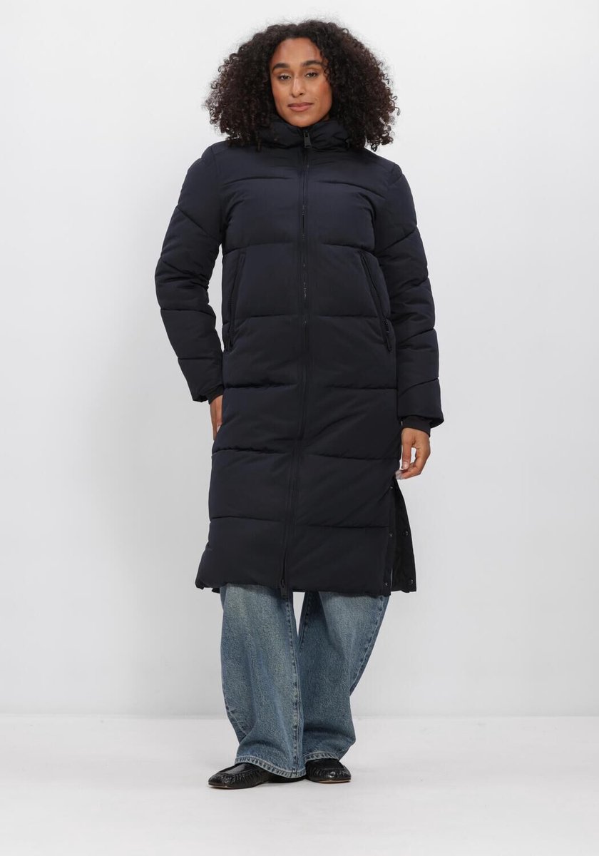 WITHBLACK Wblglorian Long Puffer Coat Jassen Dames - Winterjas - Donkerblauw - Maat S