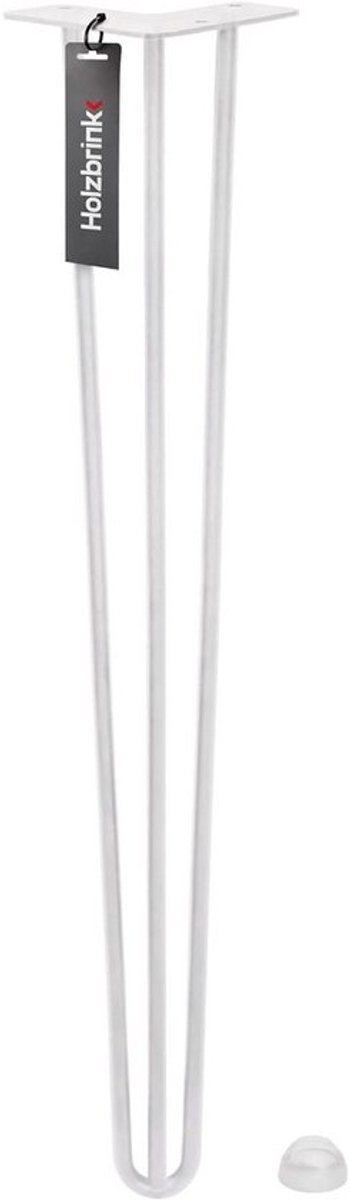 Set van 3 Stalen Hairpin Tafelframes met 3 Stangen 50 cm Wit