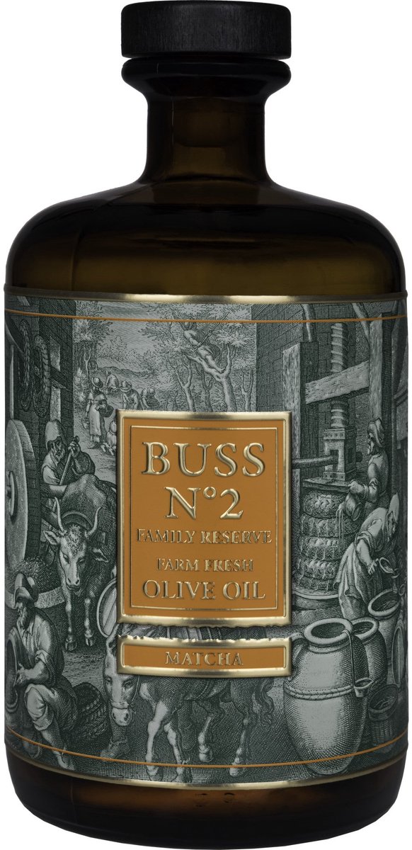 BUSS N°2 Matcha Olijfolie 700 ml - Fles zonder schenkdop en geschenkdoos