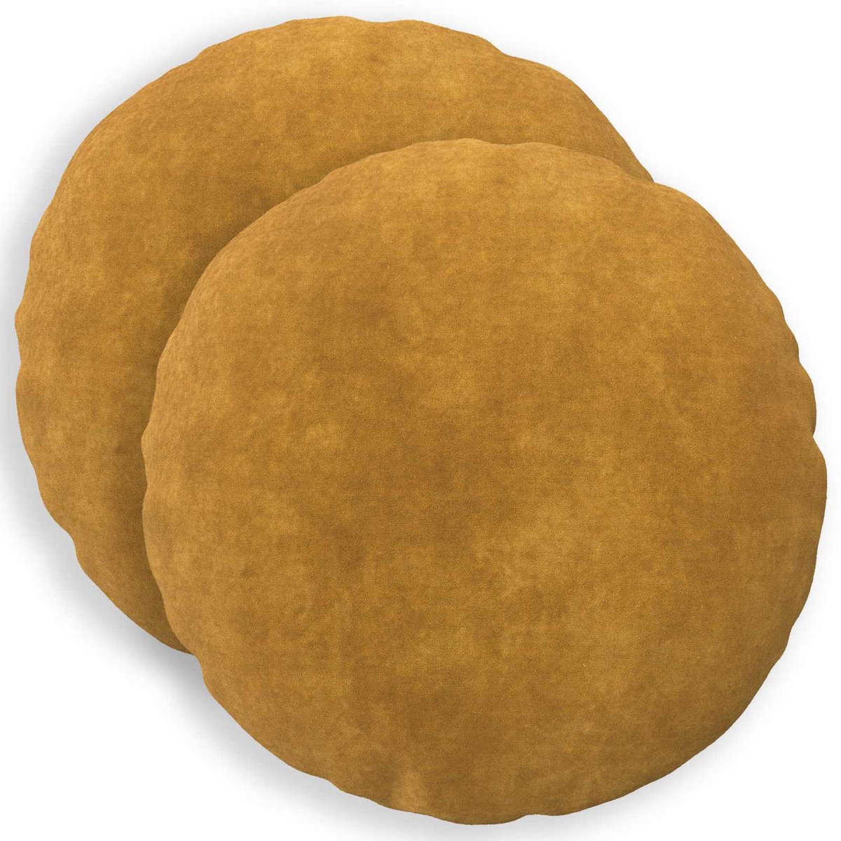 vidaXL Dekenkussen - 2 - st - HEERLEN - Geel - Diam. - 50 - cm - Microfiber - Fleece