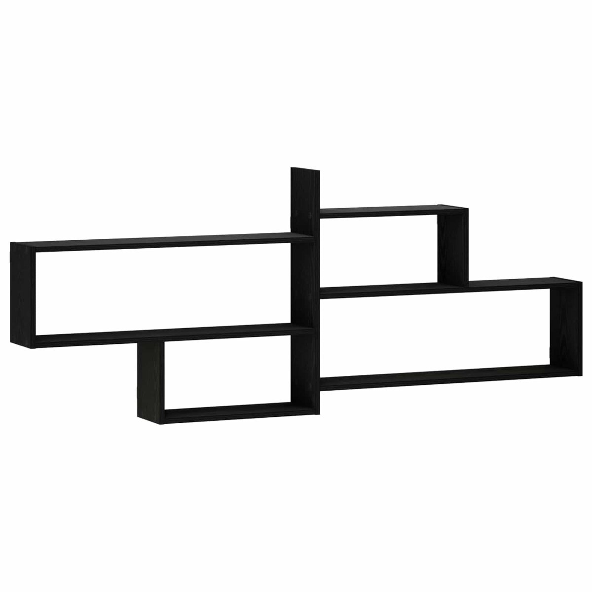 vidaXL Wandplank - Zwart - eiken - 168.5 - x - 17 - x - 68 - cm - Bewerkt - hout Zwart eiken