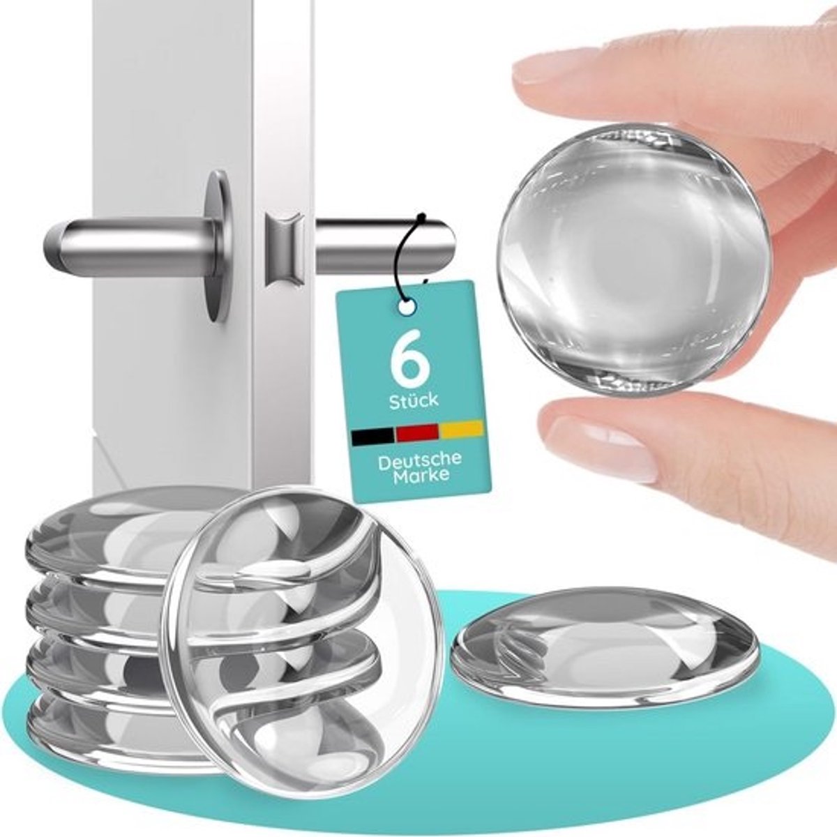 Duidelijke deurstopper 40mm - Rubberen buffer voor deurhandvatten en muren