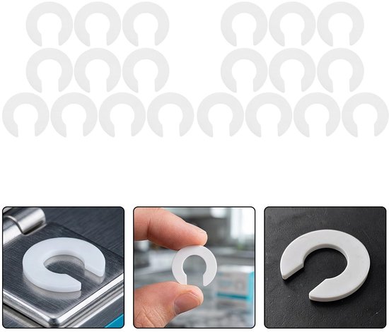 50 Stuks Koelkastdeur Scharnier Vulplaatje Wit Regelbare Hulpstuk voor Rechte Deur Montage Plastic Afwrijwering Beschermer Hoogte Aanpassbaar Hulpstuk voor Vriezer Koelkast Deuren — afbeelding 2
