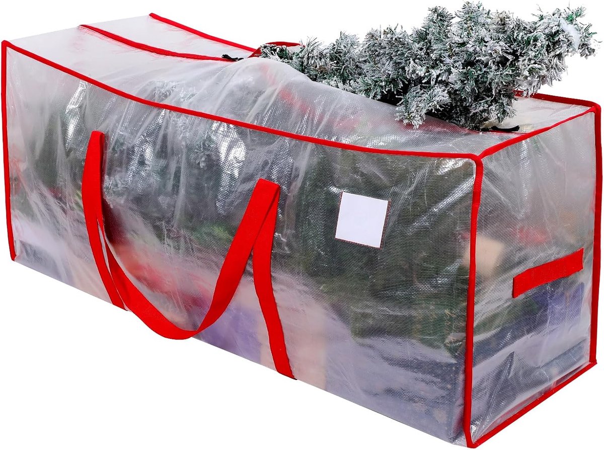 Opbergtas, extra grote zware feestelijke seizoen multifunctionele opbergtas ideaal voor maximaal 7,5 m hoge kerstbomen en andere decoraties helder