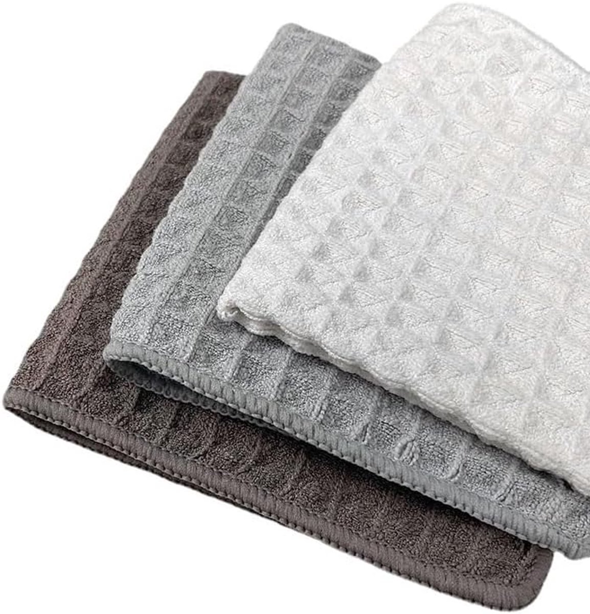 Herbruikbare absorberende microvezel reinigingsdoeken, ultrazachte microvezel keukenreinigingsdoeken, 6 stuks bruin, 30 x 30 cm