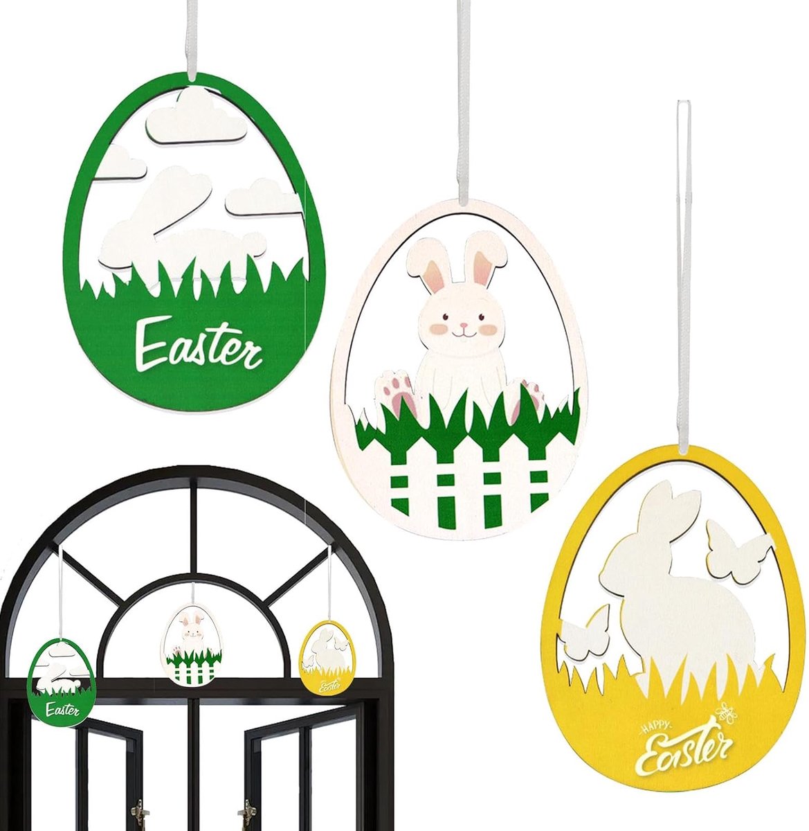 Houten Ornament 3X 2D Creatieve Accessoires