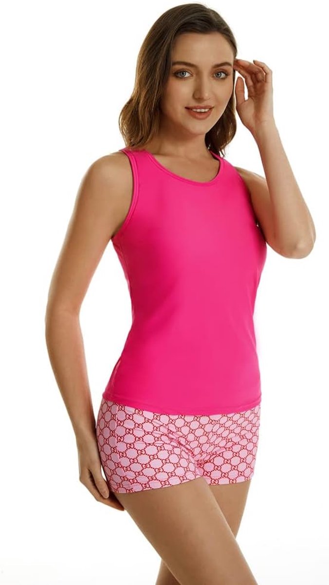 Badpakken voor Vrouwen en Meisjes Halter Badpakken 2 Stuks Bloemenprint Badmode Halter Swim Tank Plus Size