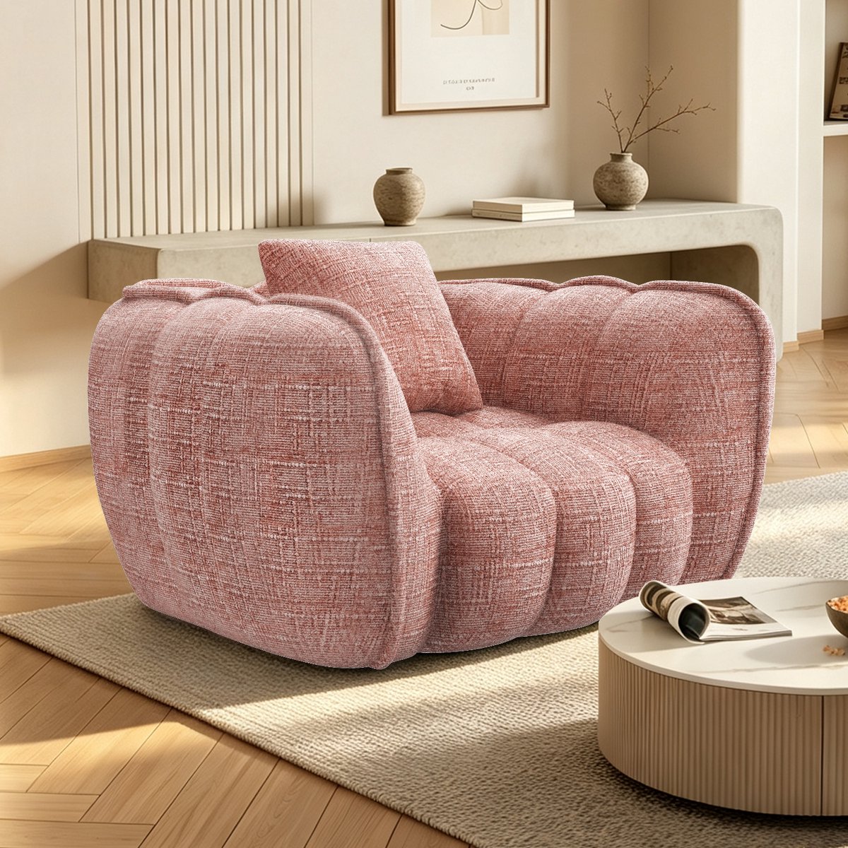 Lexzurn Zitzak - Wolk Zitzak voor Volwassenen - Zachte Lounge Fauteuil met Comfortabel Design - Moderne Relaxstoel voor Woonkamer, Slaapkamer en Gamingruimte - Roze