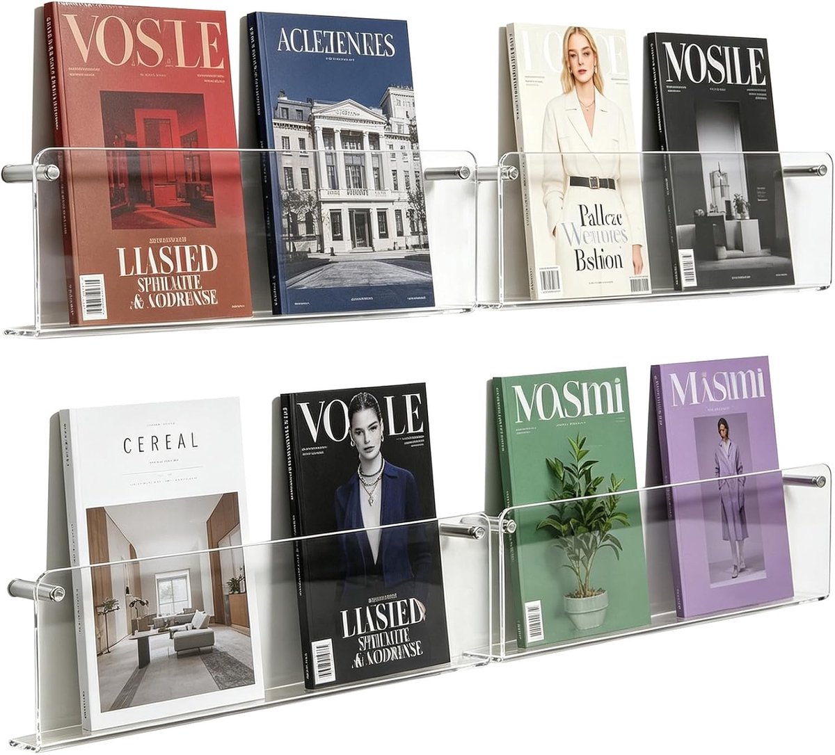 Transparante Acryl Tijdschriftenhouder - Wandmontage, Ideaal voor Boeken en Tijdschriften, Ruimtebesparend en Modern Design