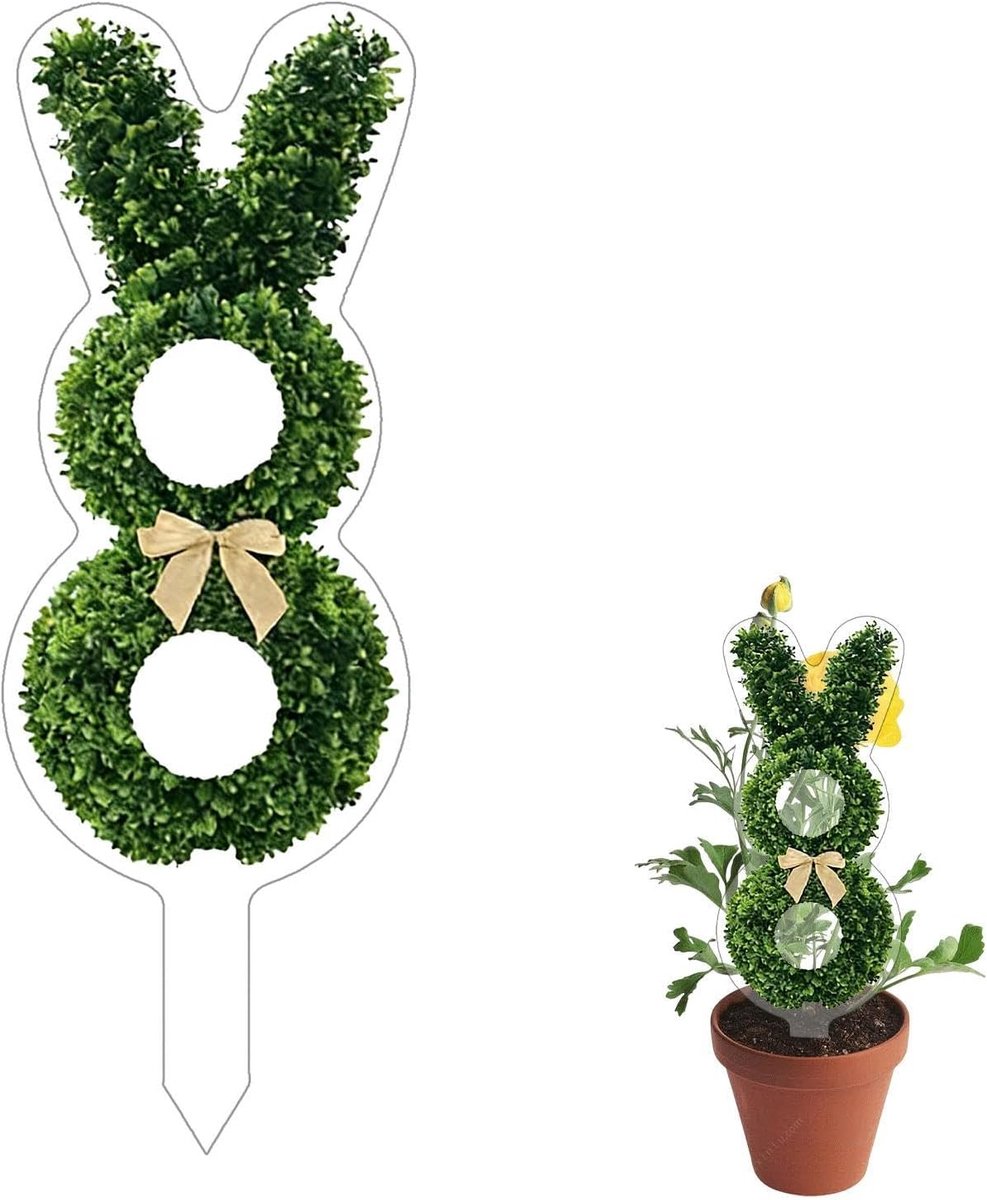 Tuinsteker met paashaas, 2D acryl haas als boomversiering, silhouet, decoratieset, zwarte decoratiefiguren, paasdecoratie voor buiten, gazon, , cas