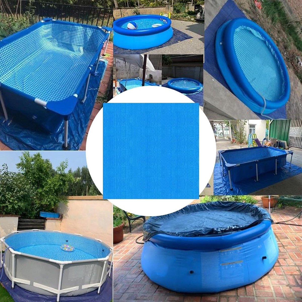 Zwembadbasis, dikke vierkante reservesokkel, pads voor bodemzwembad, terras, gazon, tuin, buitenvloer, boren, vloerbedekking