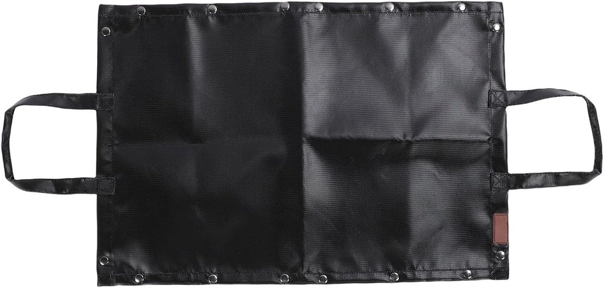 Ondergrillmat met handvat 2 in 1, vuurvaste BBQ-mat en brandhoutdraagtas, glasvezel siliconen warmte-isolatiekussen voor buiten kamperen picknick