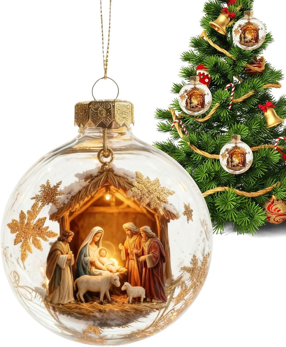 Kerst Ornamenten 3D Globe Religieuze Home Decor
