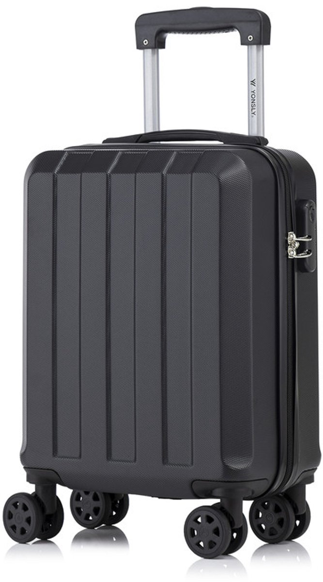 YONSLY Handbagage Koffer - 46x31x20 cm - Reiskoffer 25L - Zwart