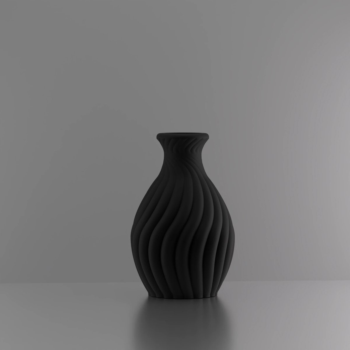 3d-gezellig Snoepje - Vaas - Zwart - Maat 25 cm - Kunststof - Modern - Bloemenvaas -100% gerecycled PLA (bioplastic)