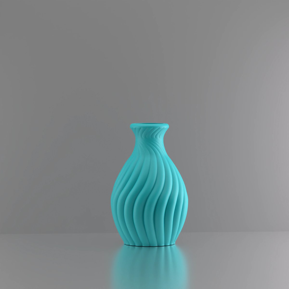 3d-gezellig Snoepje - Vaas - Turkooise - Maat 25 cm - Kunststof - Modern - Bloemenvaas -100% gerecycled PLA (bioplastic)