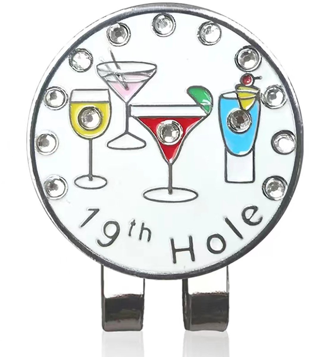 Golffmaniac - golfbal marker - 19th hole - clip-on voor pet - magnetisch