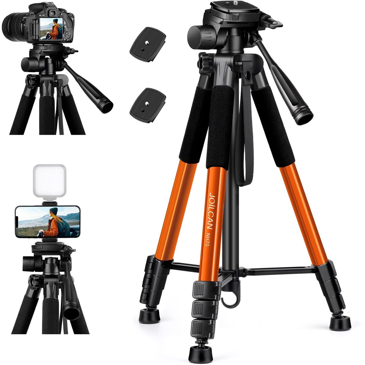 Aluminium Tripod voor Smartphone en Camera met Draaibare Hoofd