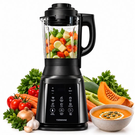 Multifunctionele 2-in-1 Soepmaker & Blender – 1.75 Liter – Verwarmingselement – 8 Programma’s – 1200W – Glazen Kan – Incl. Schoonmaakfunctie
