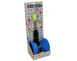 Diabolo blauw met aluminium stokken - 105 mm doorsnede