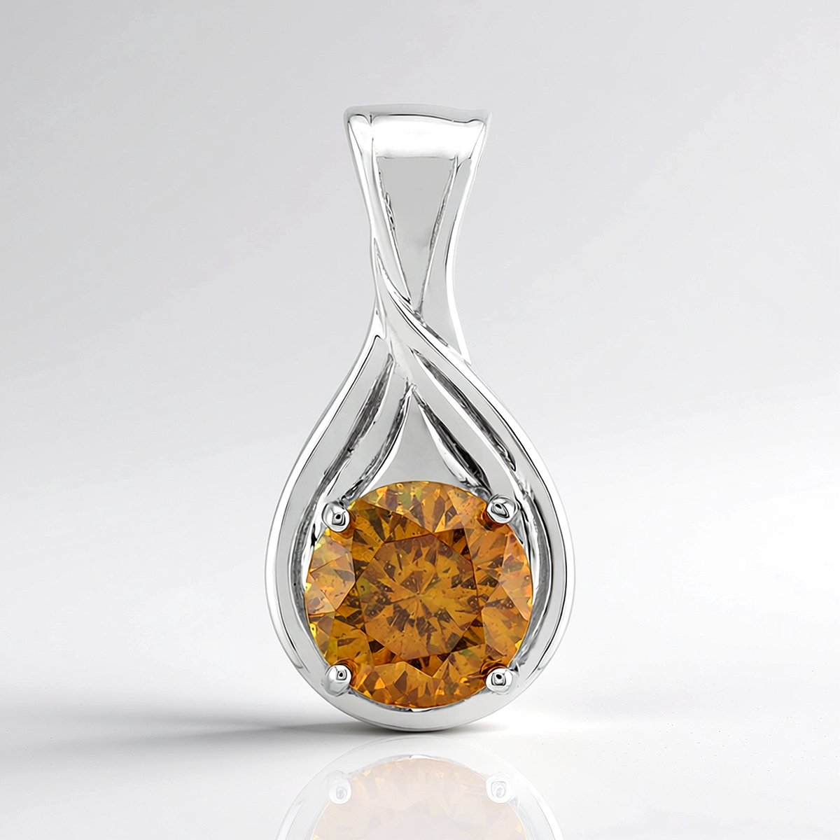 Cavill - Gerhodineerde 925 Sterling Zilver Hanger - 1,07 ct Rondgeslepen Spaanse Sfaleriet - Elegante Druppelvormige Edelsteen