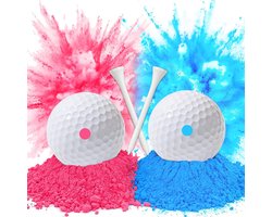 XiXiRan Gender Reveal Golfbal (1 Pink Ball en 1 Blue Ball, 2 Golf Tees) voor Gender Reveal Babyshower Rookbom - ShopVlot