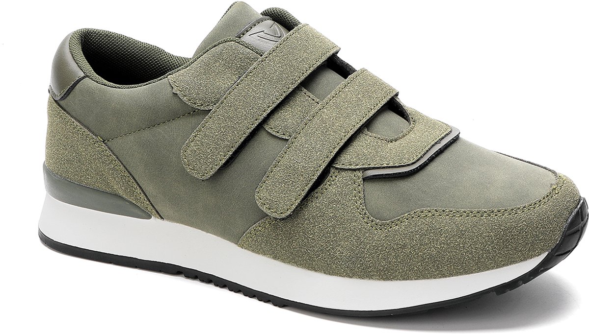 Vinto® Heren Schoenen - Klittenband Sluiting - Sneakers - Rubberen Zool - Groen - Maat 44