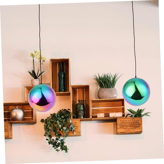 2 Stuks Roestvrijstalen Regenboog Gazing Globe Spiegelbol Holle Gepolijste Metalen Bollen van Decoratieve Reflecterende Tuinbol Duurzaam Lichtgewicht — afbeelding 2