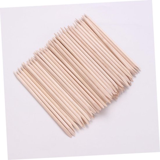 500 Stuks waxapplicatorstokjes houten gereedschap nagelriemschuiver hout nagel schraper nagel stokken schoonheid houten stokken kunstmatig houten bordje Bamboe — afbeelding 3