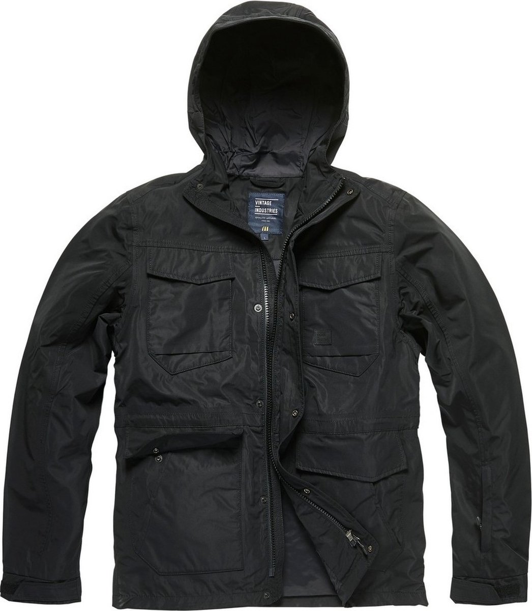 Vintage Industries Outdoorjas Levin Jacket Zwart